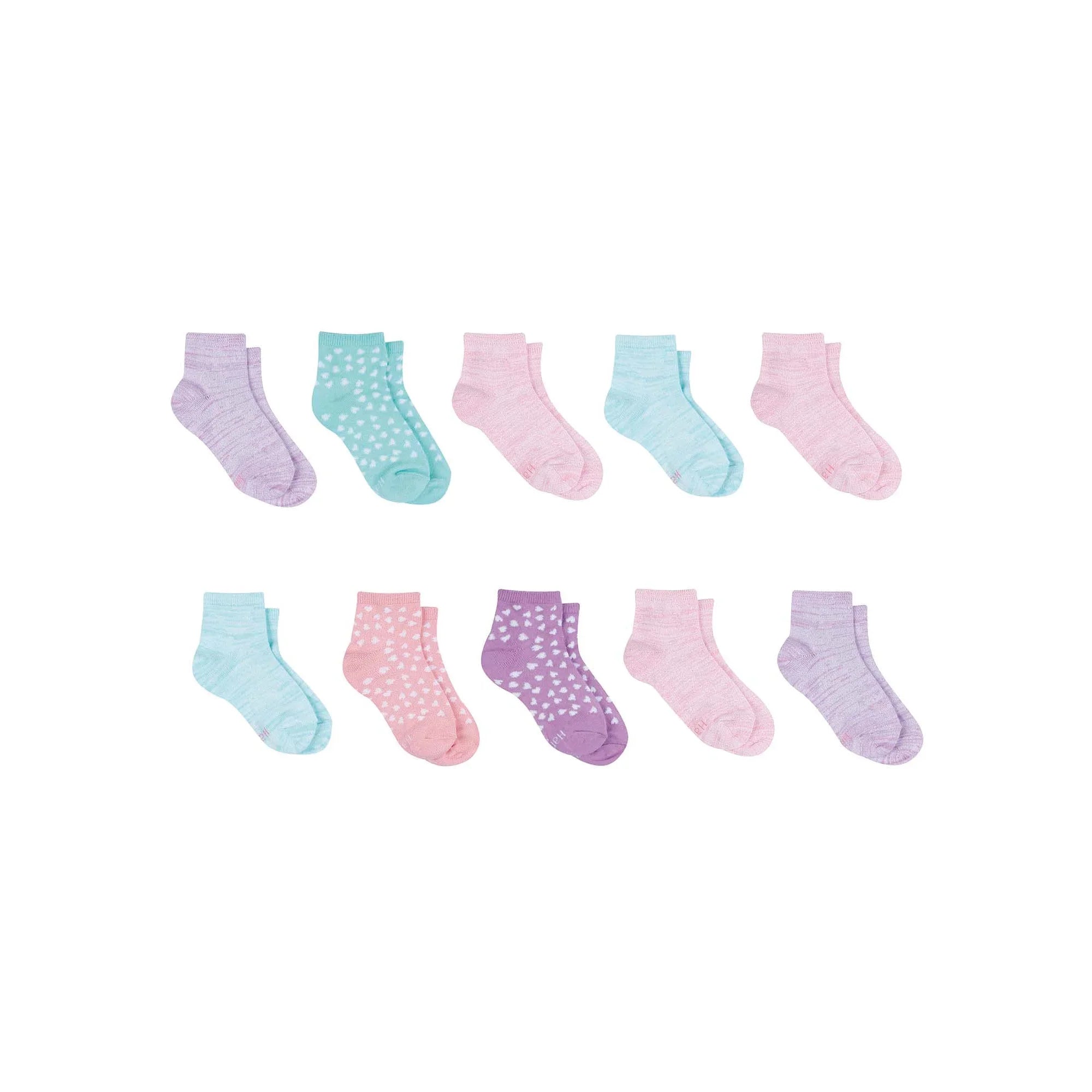 Hanes Girls' ComfortSoft Ankle Sock, 10 Pack
