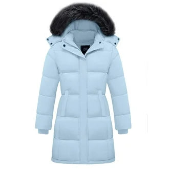 ZSHOW Girls' Recycled Jacket Waterproof Winter Coat Insulated Snow Jacket with Hood Light Blue 6/7